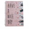 Caderno P  Have a nice day patinhas gatos