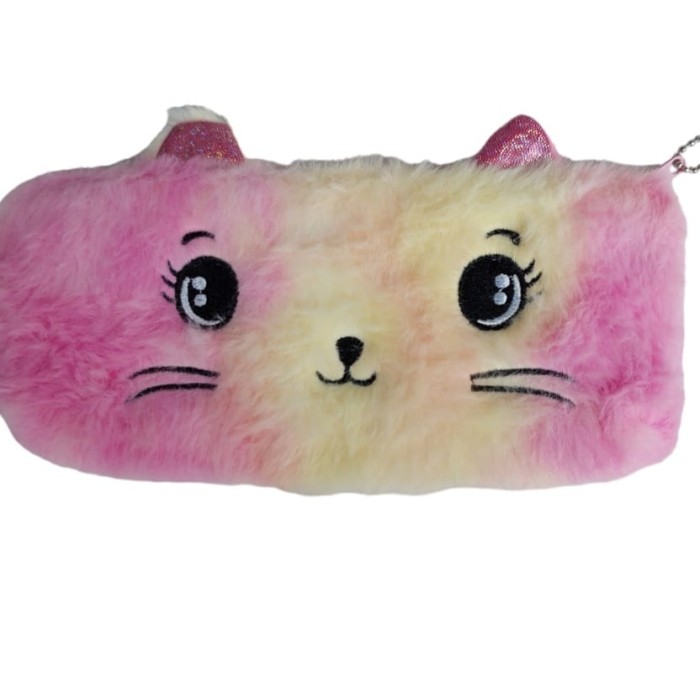 Estojo pelúcia gatinha sorvete