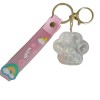 Chaveiro patinha transparente com gliter