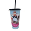 Copo plastico com canudo Cats