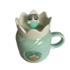 Caneca Verde Tampa + mexedor Gatinho