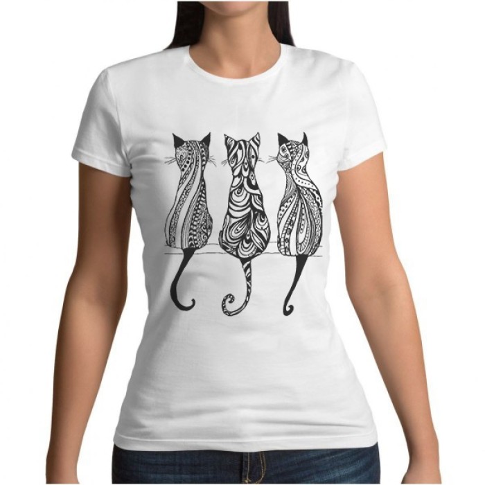Baby Look gatos tatuagem P