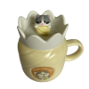 Caneca Amarela Tampa + mexedor Gatinho