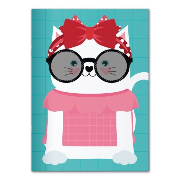 Caderno  P Pontado Gata Happy Cool
