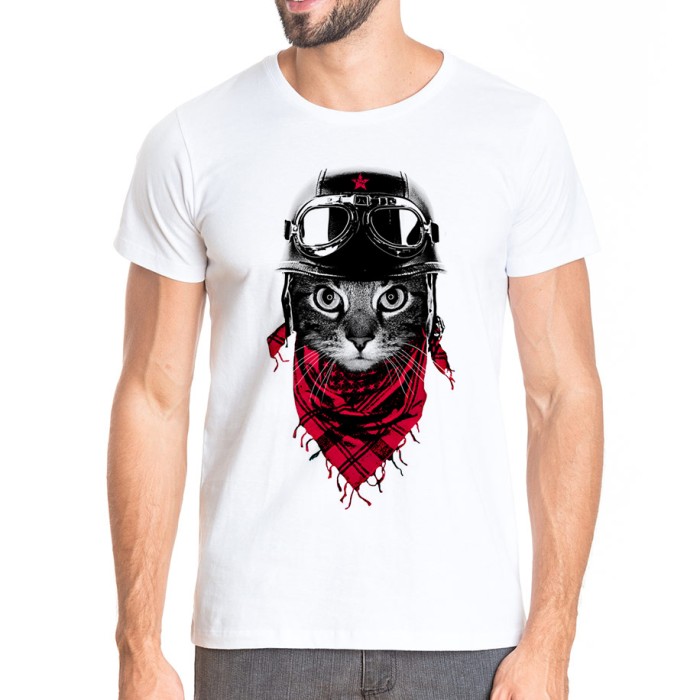 Camiseta Gato motociclista P