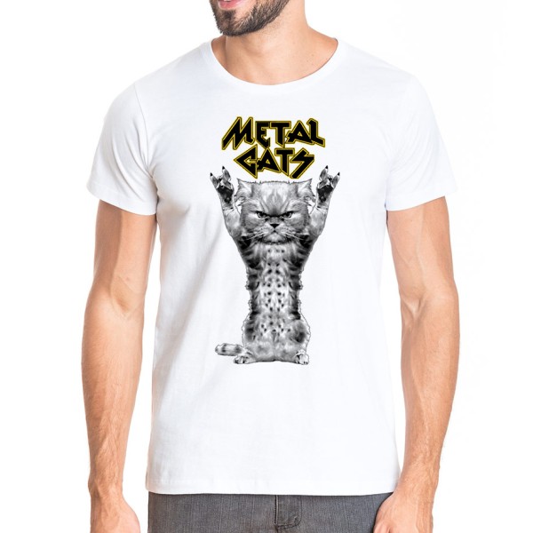 Camiseta masculina Metal cats G