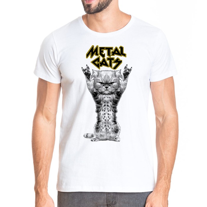 Camiseta masculina Metal cats G