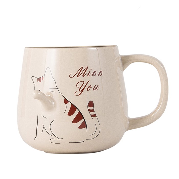 Caneca 3D Bege Gatinha Miss You