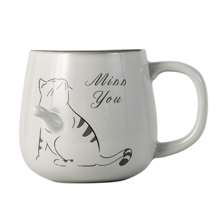 Caneca 3D Cinza Gatinha Miss You