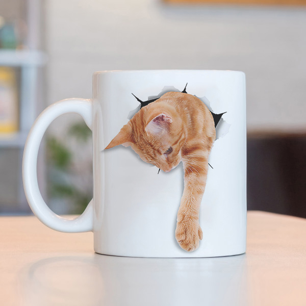 Caneca 3D Gato Laranjinha