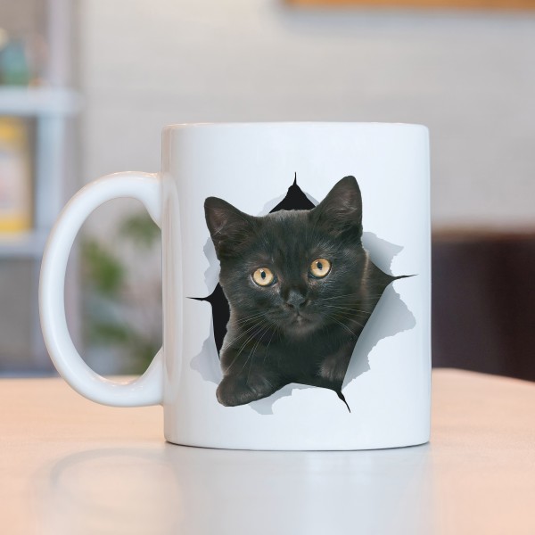 Caneca 3D Gato Preto