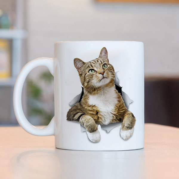 Caneca 3D Gato Rajado