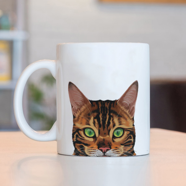 Caneca Cara De Gato Bengal