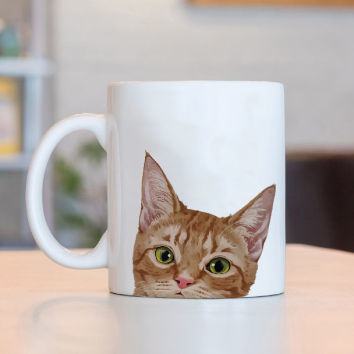 Caneca Cara de Gato Laranja