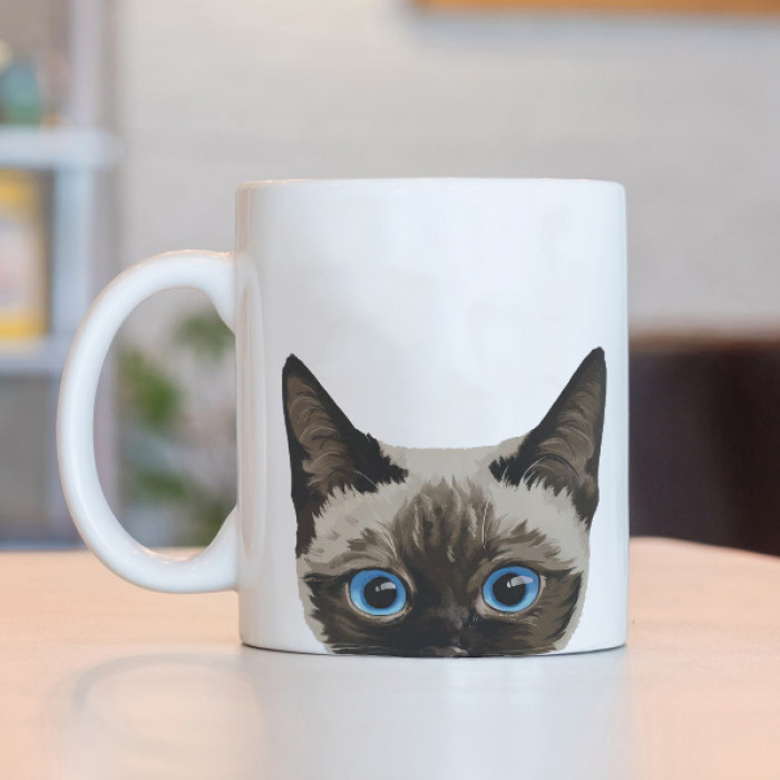 Caneca Cara de Gato Siamês