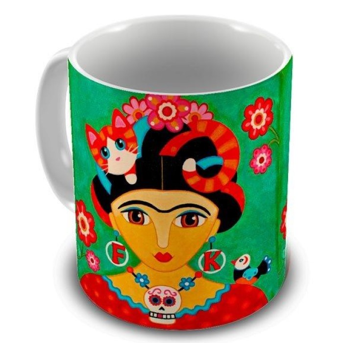 Caneca Frida e gato Lano