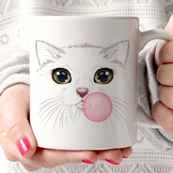 Caneca Gato chiclete