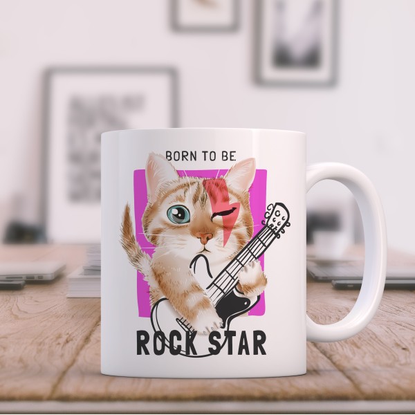 Caneca Meow Rock Never Dies