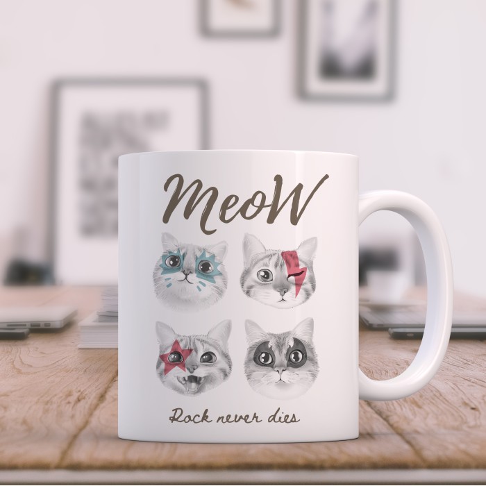 Caneca Meow Rock Never Dies