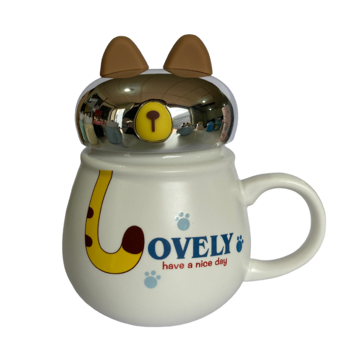 Caneca Tampa Orelinha Gatinho Rabinho