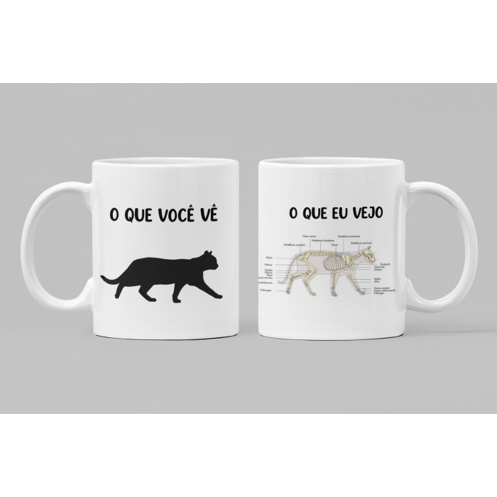 Caneca Veterinária O que eu vejo Gato