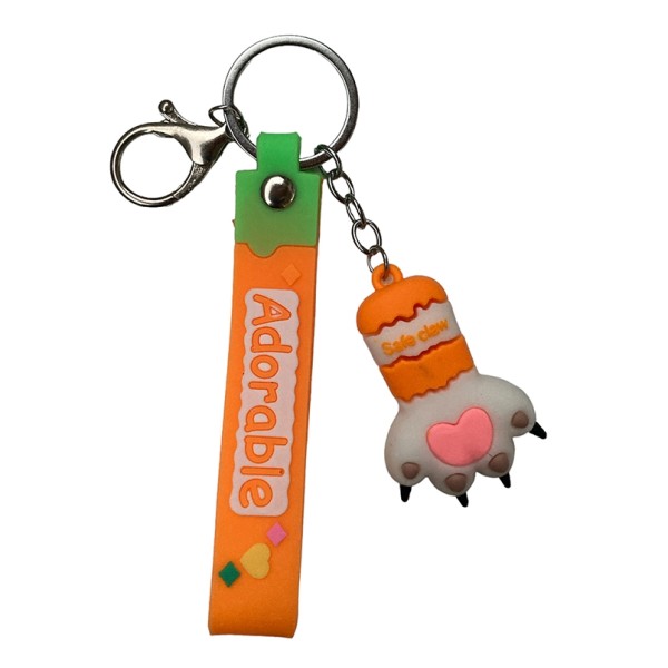 Chaveiro Patinha Laranja de Gato Adorável