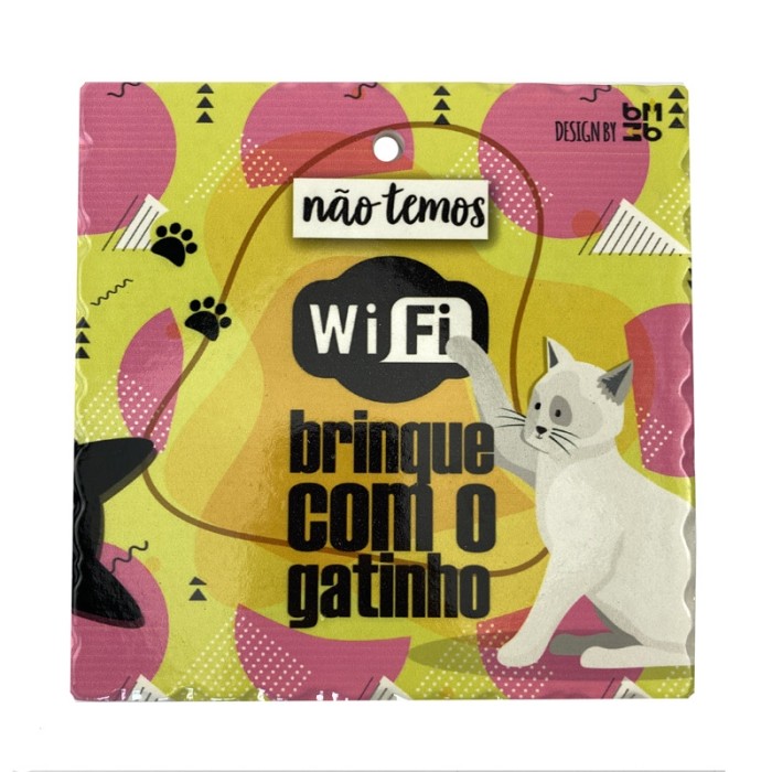 Quadro  o Descanso de Panela azulejo  Brinque com o Gato
