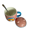 Caneca Rosa Gatos Lovely com Tampa e Colher