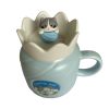 Caneca Azul Tampa + mexedor Gatinho
