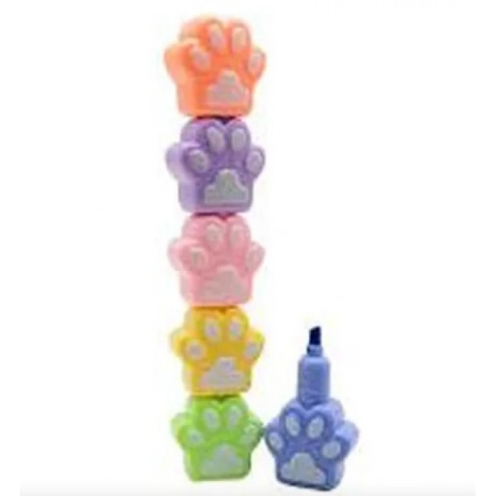 Kit 6 Marca Texto empilhável Patinhas de Gato