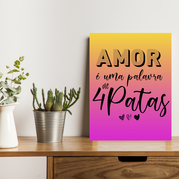 Placa Amor é Uma Palavra de Patas