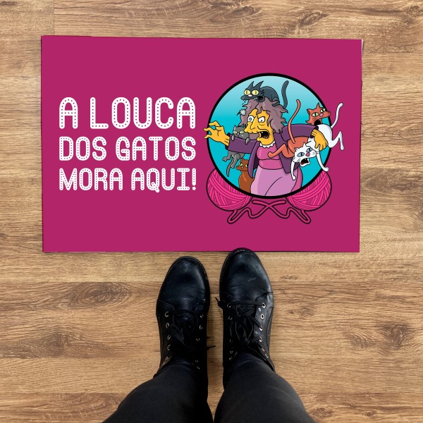 Tapete A Louca Dos Gatos Mora Aqui