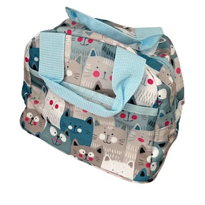 Bolsa  lancheira Térmica  Gatos floquinho azul