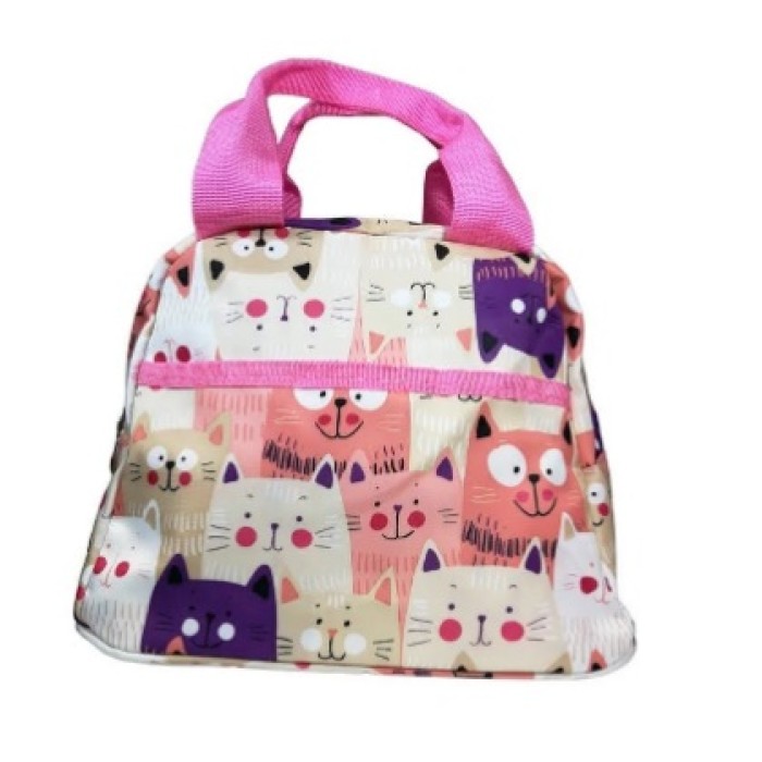 Bolsa  lancheira Térmica  Gatos floquinho rosa
