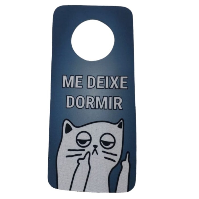 Aviso de Porta em Neoprene Me deixe dormir