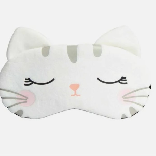 Máscara para Dormir/Relaxar com gel Gatinha Branquinha