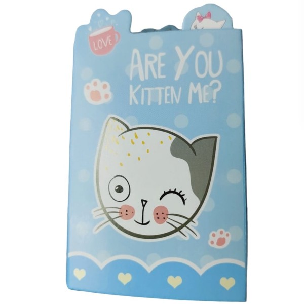 Mini cartela post it gatos com 6 partes