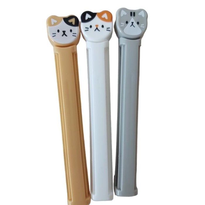 Kit 3 prendedor de embalagens carinha de gato