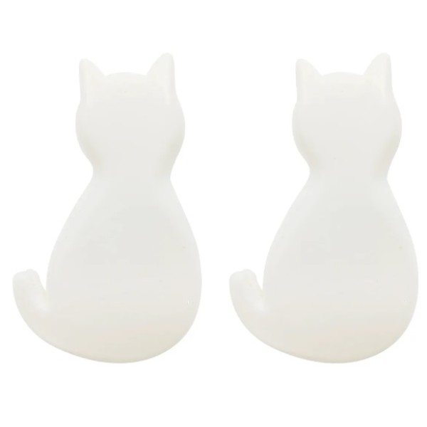 Kit 2 Prendedor com imã  multiuso gatinho  branco