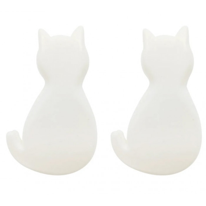 Kit 2 Prendedor com imã  multiuso gatinho  branco