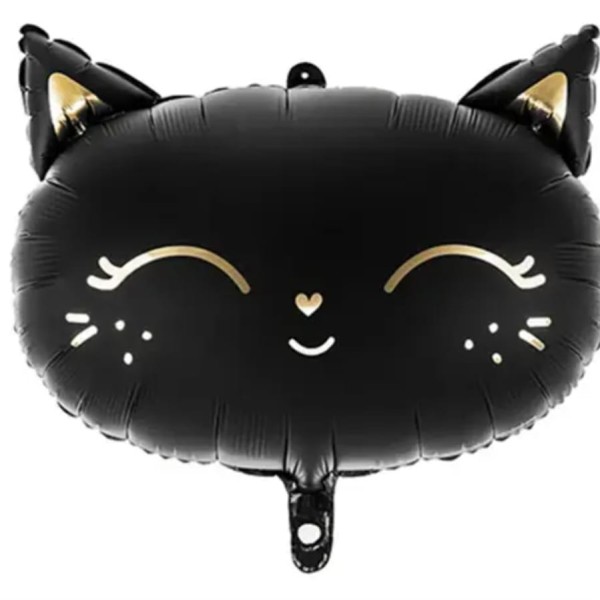 Balão Gatinha preto com dourado   - 1 Peça
