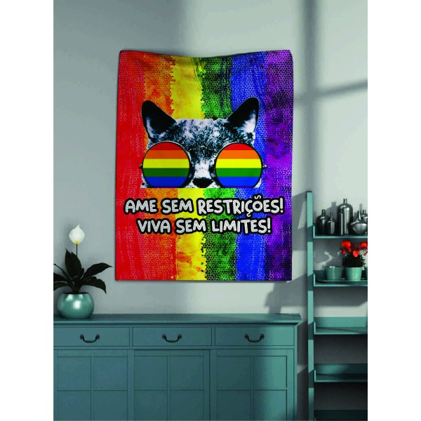 Bandeira decorativa: Ame sem restrições, viva sem limites!