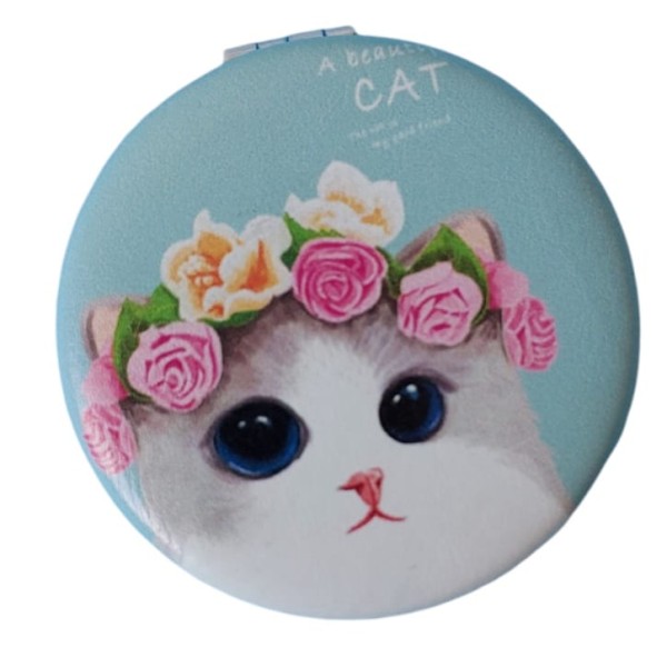 Espelho de  bolsa duplo gatinha primavera