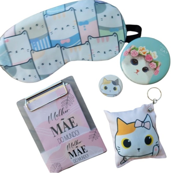 Kit mãe  de gato  rosa