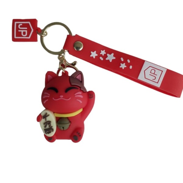 Chaveiro Gato da sorte vermelho