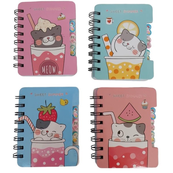 kit 4 Mini caderninho  gatos Sweet