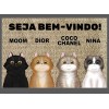  Tapete PERSONALIZADO  Bem - vindo  ATÉ 7 GATOS
