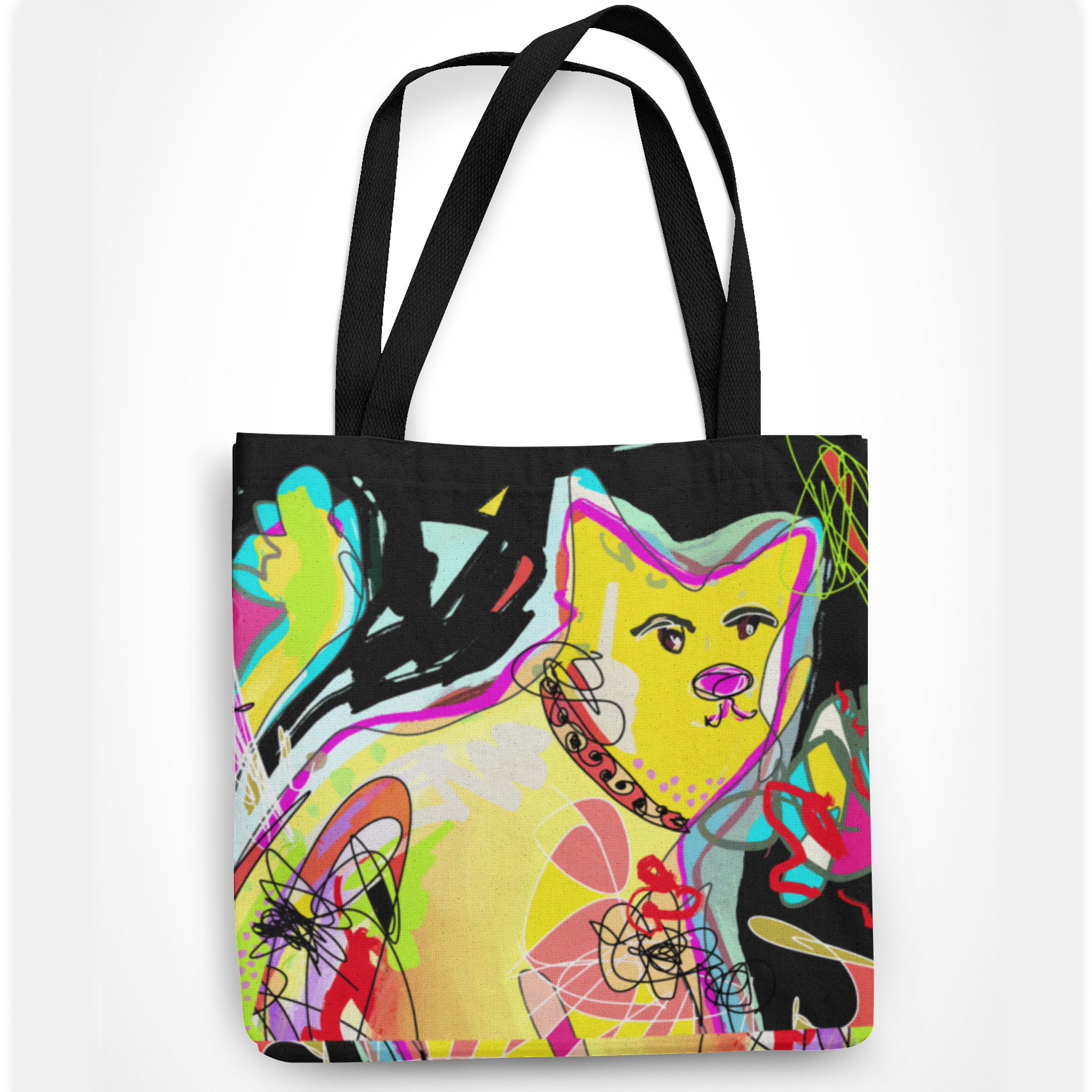 Bolsa Sacola Square Gato Cores e formas