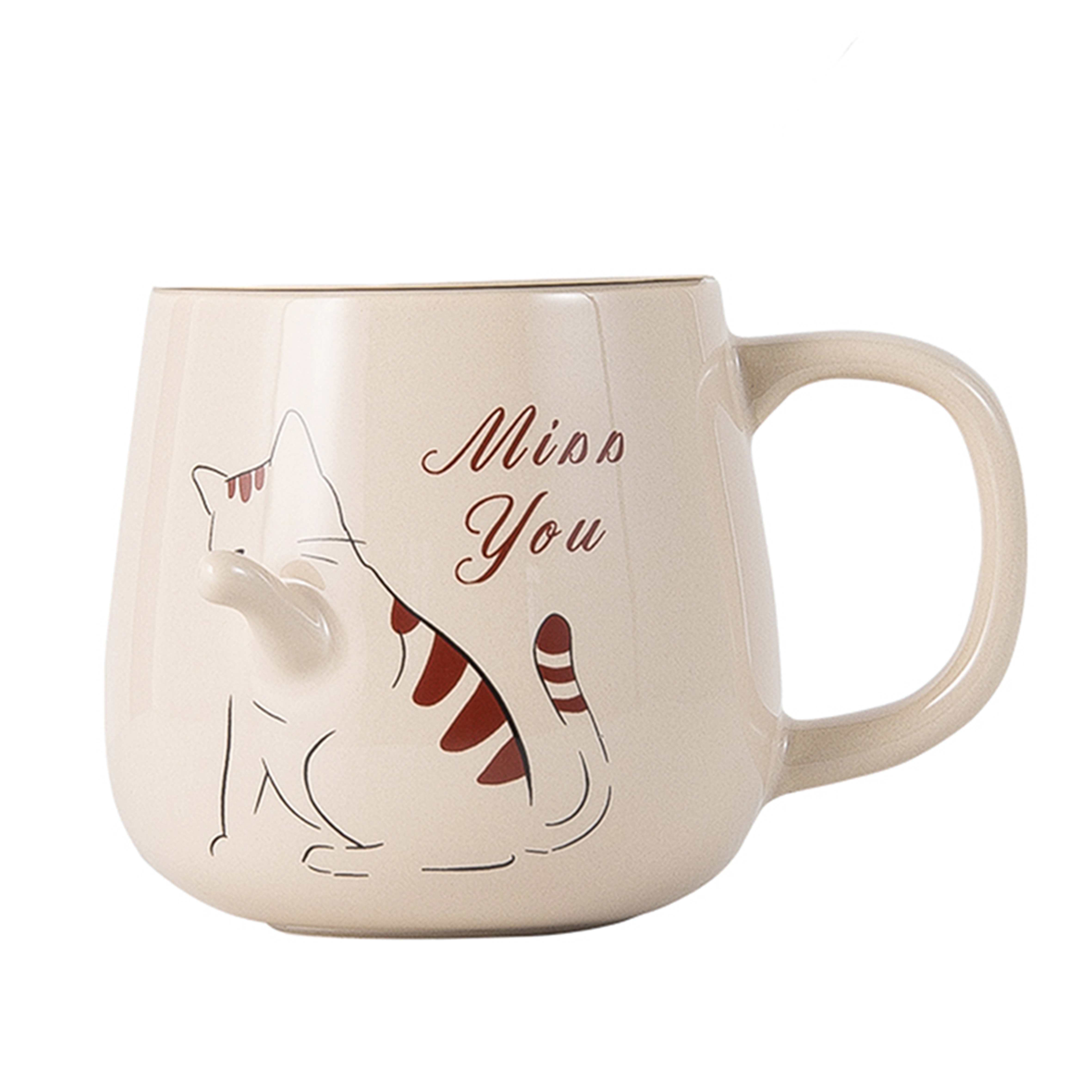 Caneca 3D Bege Gatinha Miss You