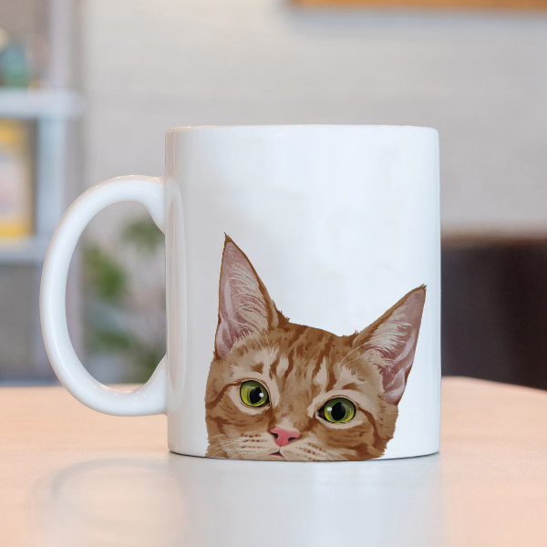 Caneca Cara de Gato Laranja